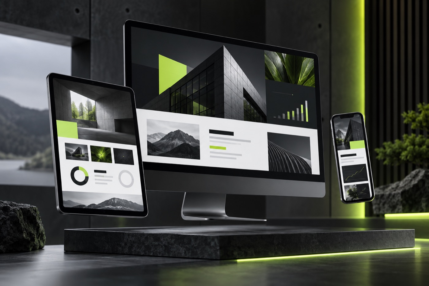 Concepto visual de Web de negocio y captación